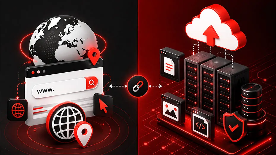 ¿Cuál es la diferencia entre un dominio y un servicio de hosting?